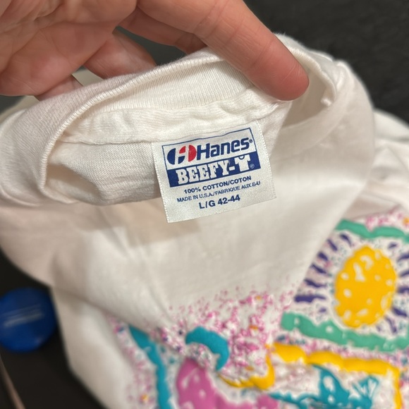 Vintage 90s puffy paint graphic tee womens size L sun moon star - Picture 5 of 6